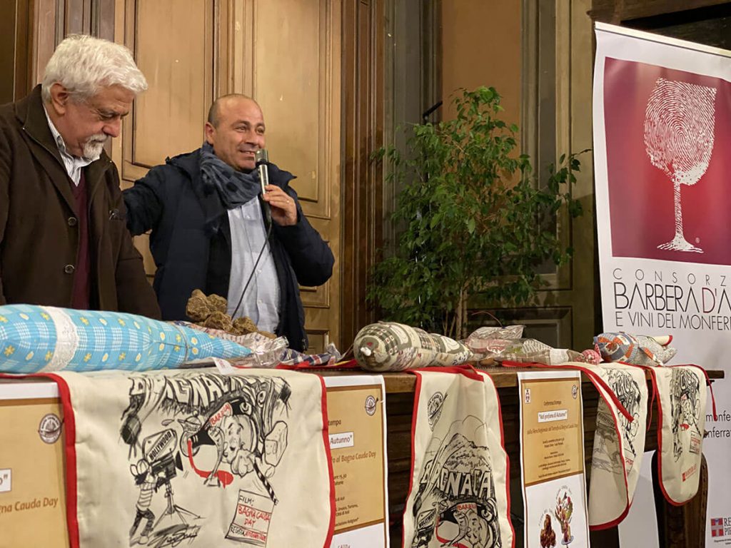 Sergio Miravalle e Filippo Mobrici alla presentazione del Bagna Cauda Day 2019